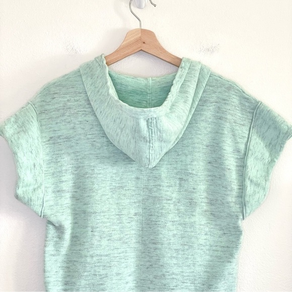 Anthropologie Daily Practice Short Sleeve Hooded Sweatshirt Tee Mint Green XS - Picture 6 of 11